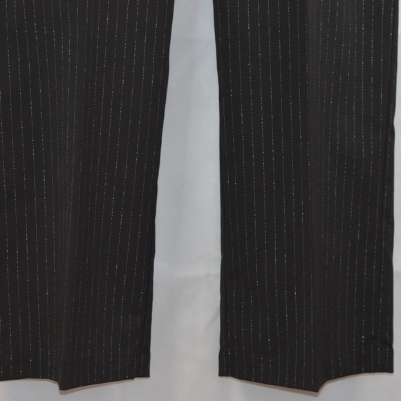 Silver Foil Pinstripe Black Pants SZ 12 RACHEL ZOE NWT - Picture 7 of 9
